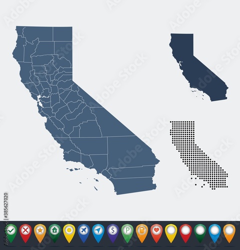 Set maps of California state