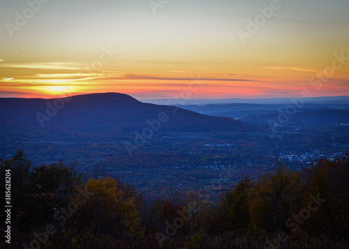 sunset over the mountains Harmon Hill Long Trail Vermont