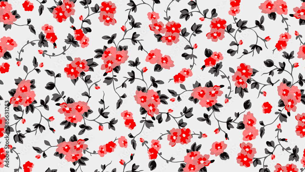 seamless pattern with red flowers seamless pattern with red flowers