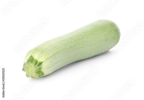 Raw green ripe zucchini isolated on white