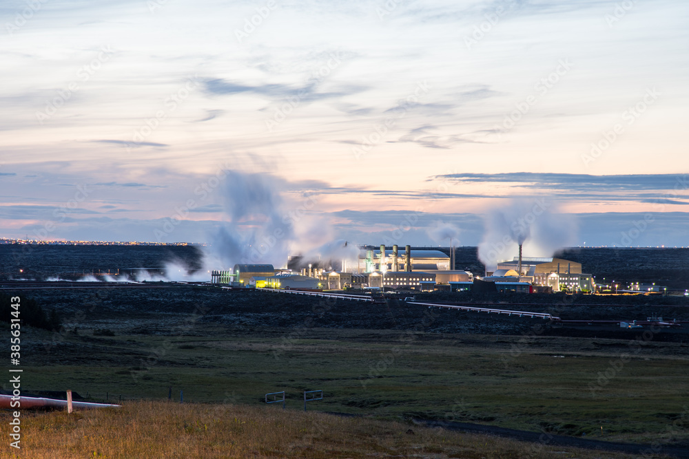The geothermal power station of Svartsengi in Iceland