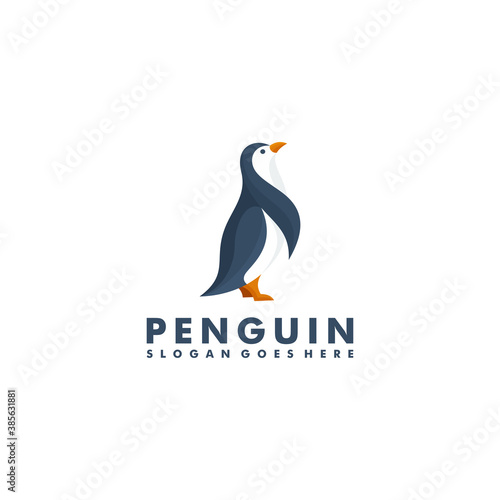 Penguin logo design, animal icon symbol vector illustration