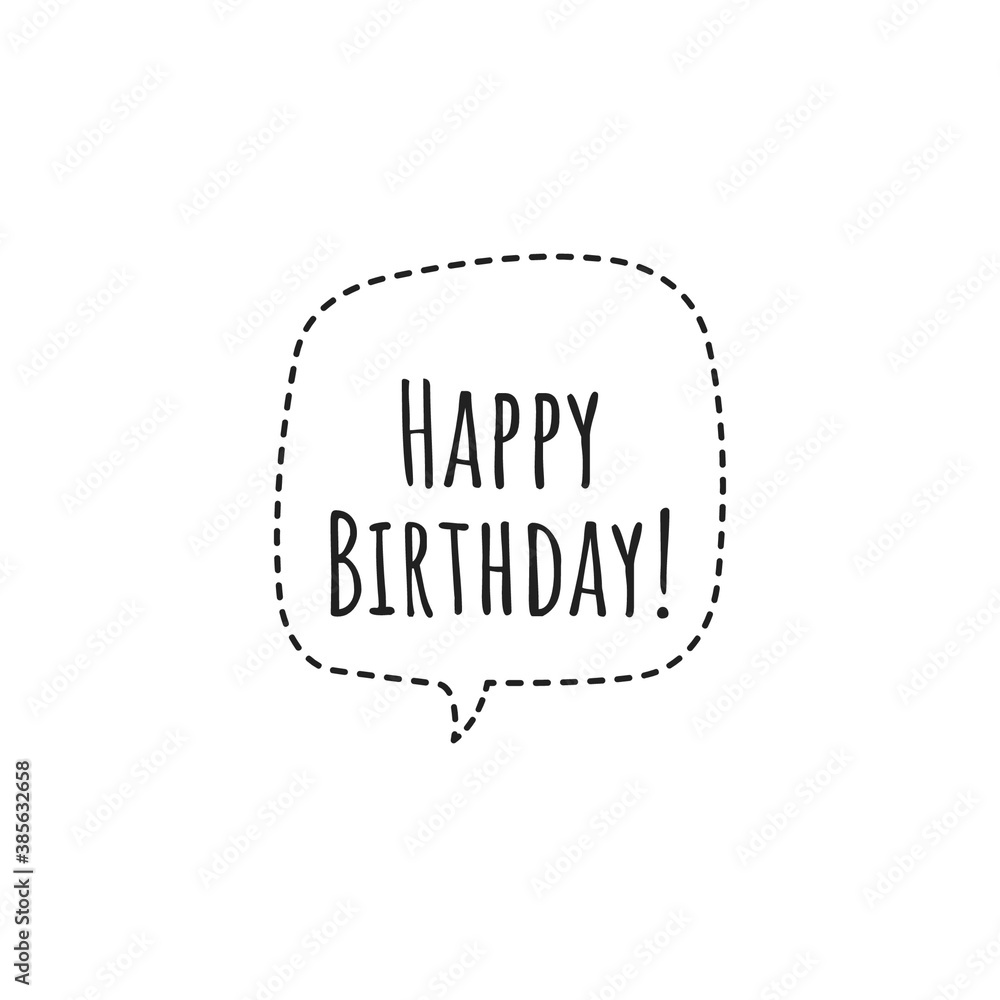 Happy Birthday Word Illustration Lettering Happy Birthday Word Illustration Lettering