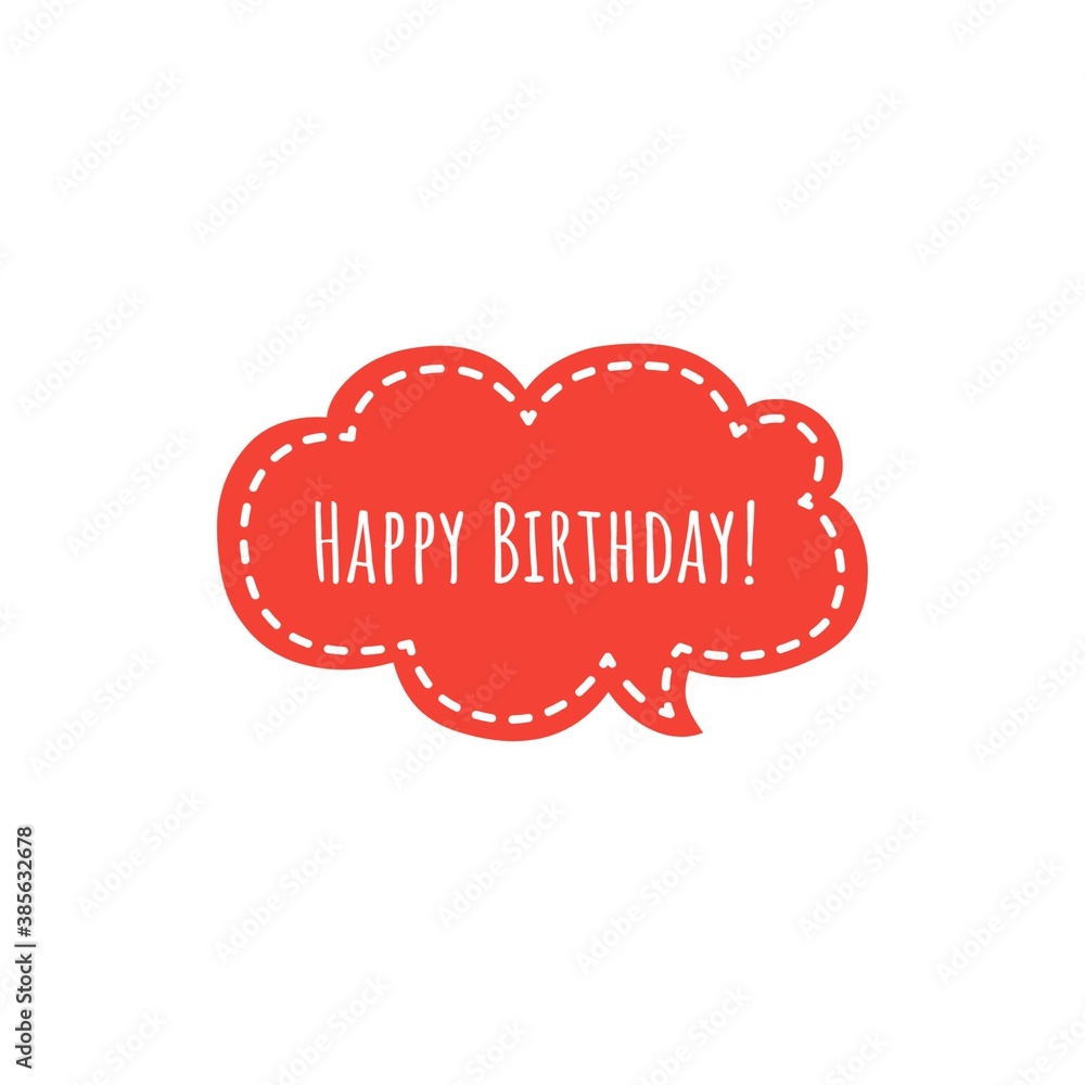 Happy Birthday Word Illustration Lettering Happy Birthday Word Illustration Lettering