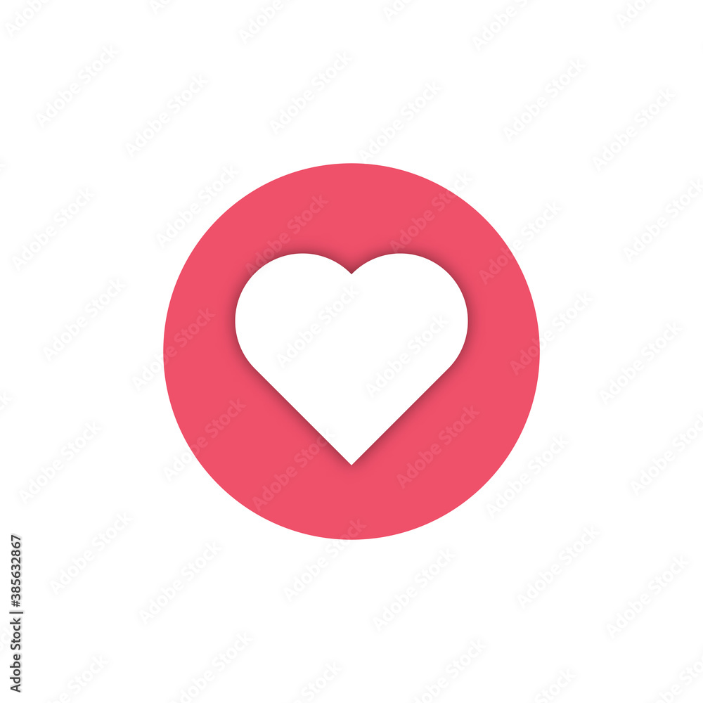 Stylish social media love icon. Icon with shadow. New love icon, vector illustration.