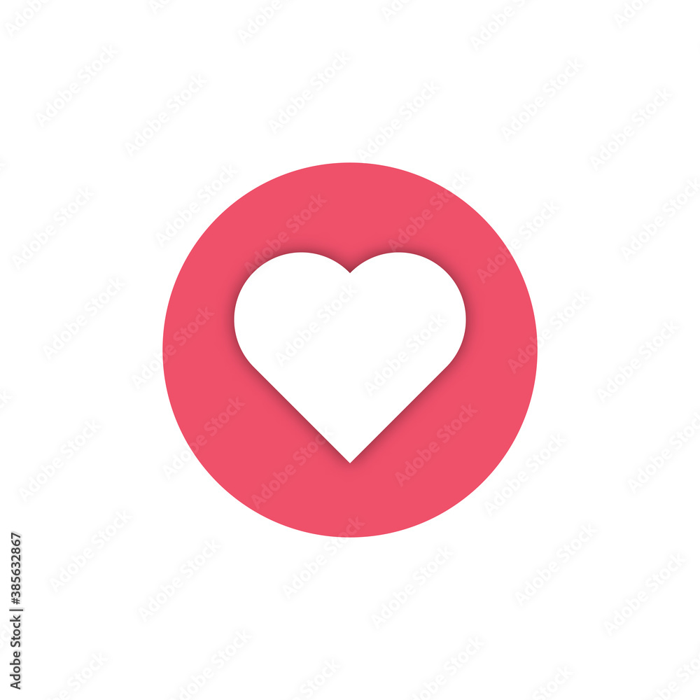 Stylish social media love icon. Icon with shadow. New love icon, vector illustration. Stylish social media love icon. Icon with shadow. New love icon, vector illustration.