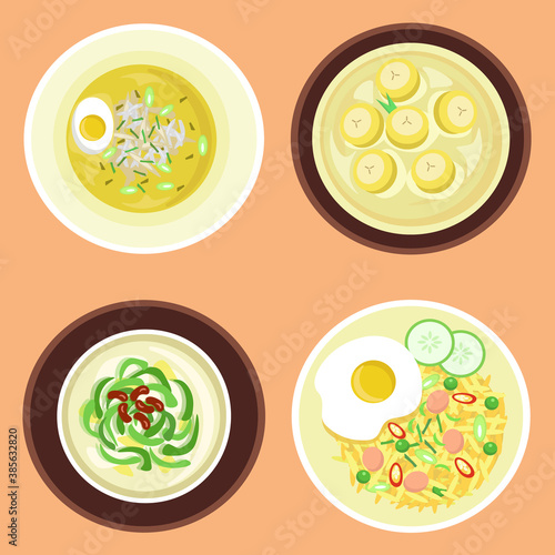 Vector of Indonesian traditional food