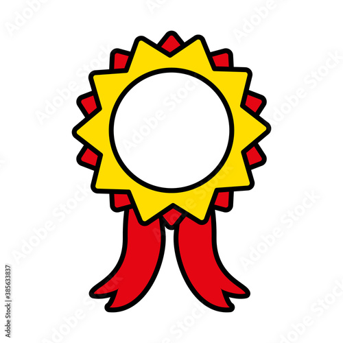 award ribbon icon, line and fill style