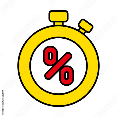 chronometer with percentage icon, line and fill style