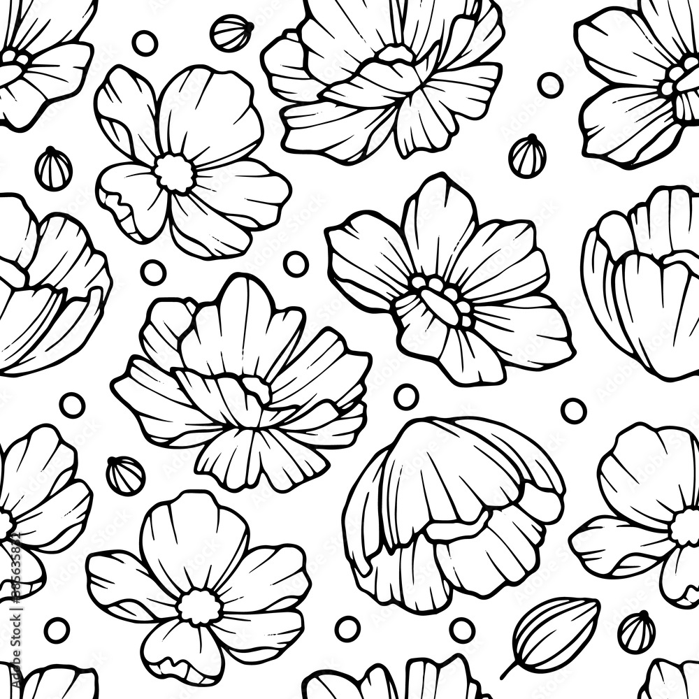 Obraz premium Floral background for textiles. Liberty style. fabric, covers, manufacturing, wallpapers print gift wrap