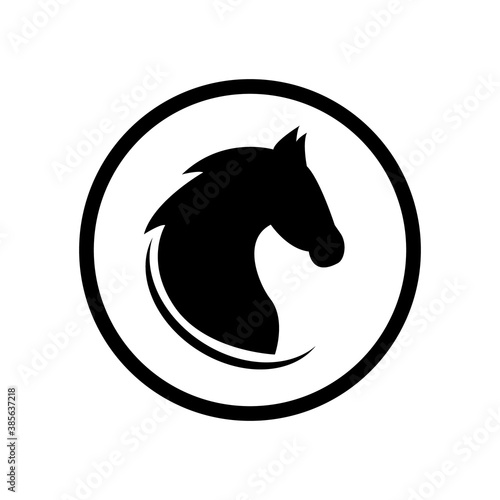 Black head horse in the circle button