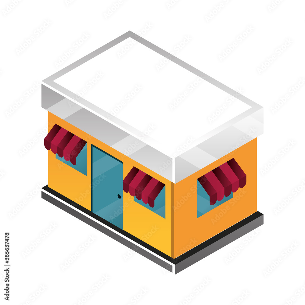 store facade building commerce isometric store facade building commerce isometric
