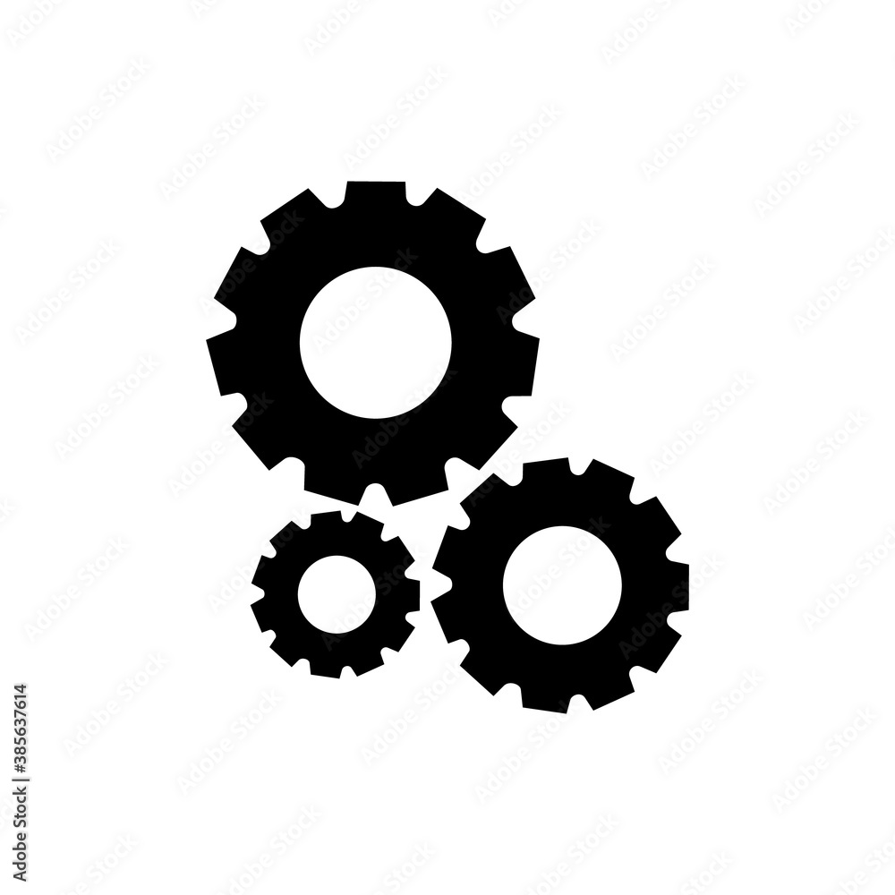 Settings gears icon on white background