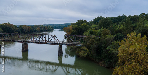 Aerial view of the railroad trestle