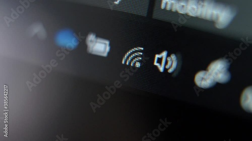 Wifi Network Connection Toggled On and Off on Computer Screen