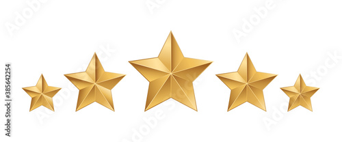 Stars rating icon set. Gold star icon isolated on a white background. Five stars customer product rating review flat icon for apps and websites. Vector illustration.