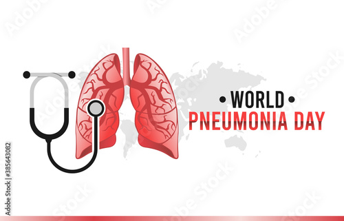 vector graphic of world pneumonia day good for world pneumonia day celebration. flat design. flyer design.flat illustration.