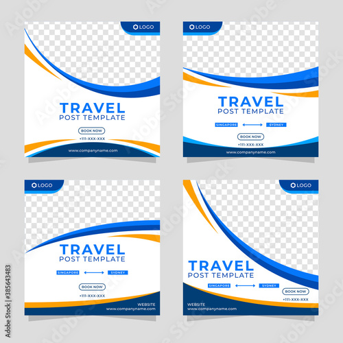 Traveling social media post business template suitable for social media, banner, advertising, and many more.