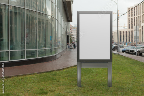 Fototapeta Naklejka Na Ścianę i Meble -  Advertising billboard stand mock up on the street.