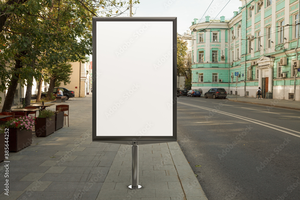 Advertising billboard stand mock up on the street. Advertising billboard stand mock up on the street.
