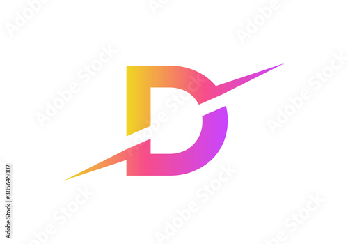 D Logo Letter Monogram Slash with Modern, creative and minimal concept
