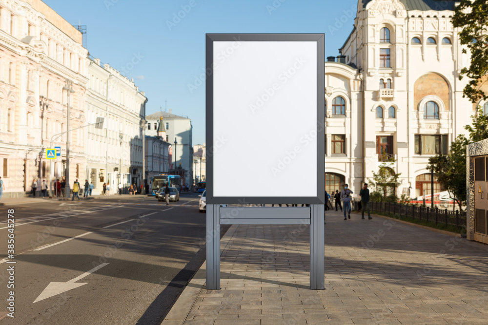 Advertising billboard stand mock up on the street. Advertising billboard stand mock up on the street.