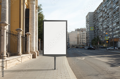 Advertising billboard stand mock up on the street.