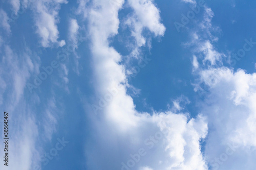 Blue sky background with clouds. Sky of Brazil