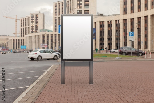 Advertising billboard stand mock up on the street.