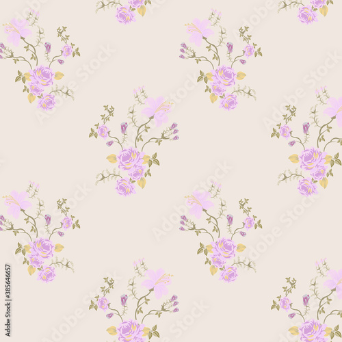 seamless small vector flower design pattern  on background © Parth Patel