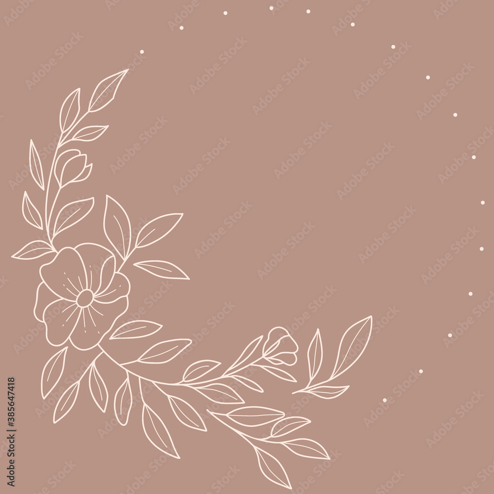 Floral Wreath branch in hand drawn style. Floral round brown and pink frame of twigs, leaves and flowers. Frames for the Valentine's day, wedding decor, logo and identity template. Floral Wreath branch in hand drawn style. Floral round brown and pink frame of twigs, leaves and flowers. Frames for the Valentine's day, wedding decor, logo and identity template.