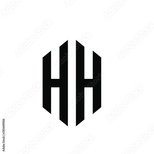 hh monogram initial logo vector flat illustration isolated design white background