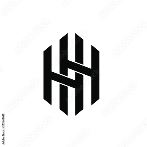 hh monogram initial logo vector flat illustration isolated design white background
