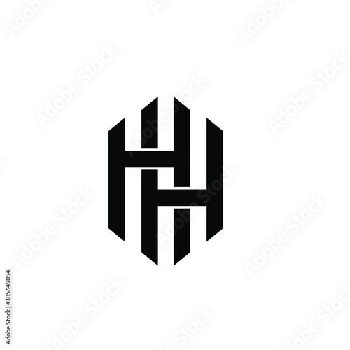 hh monogram initial logo vector flat illustration isolated design white background