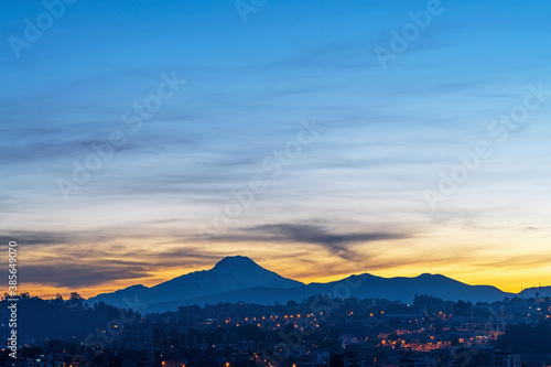 Cayambe volcano sunrise, Quito, Ecuador.