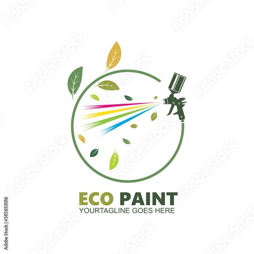 eco paint spraygun vector icon illustration design
