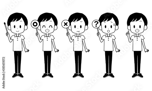 ポインターなどを持つ男の子