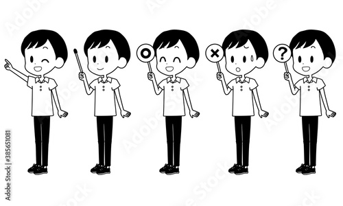 ポインターなどを持つ男の子