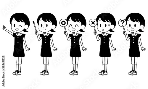 ポインターなどを持つ女の子