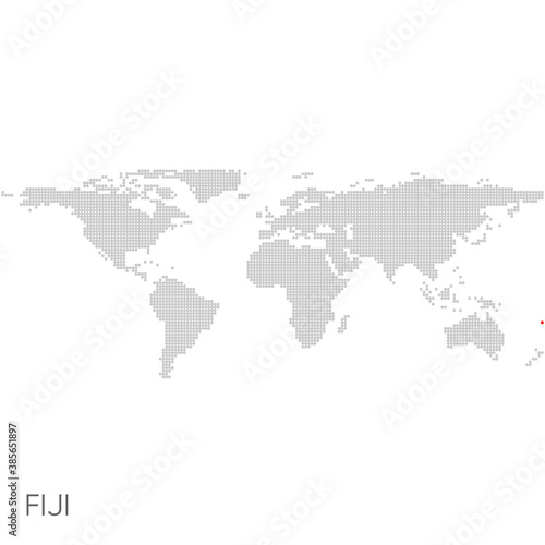 Dotted world map with marked fiji