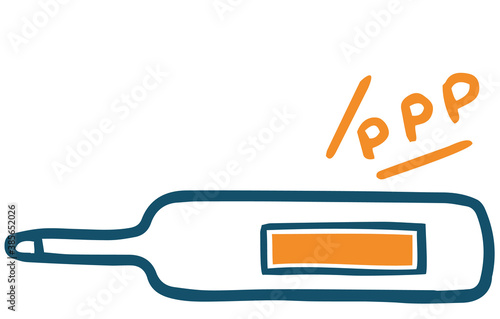 体温計のルーズなイラスト Loose illustration of thermometer
