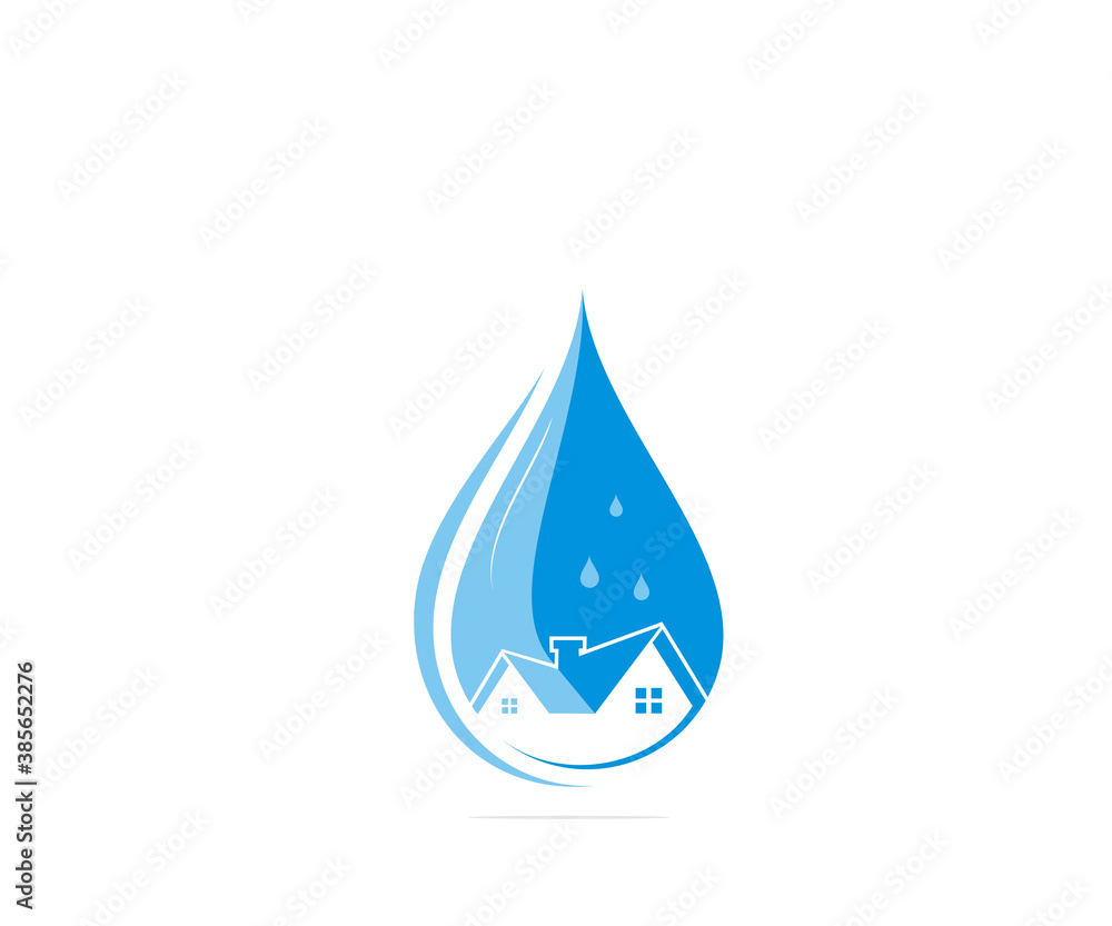 House water logo design template House water logo design template