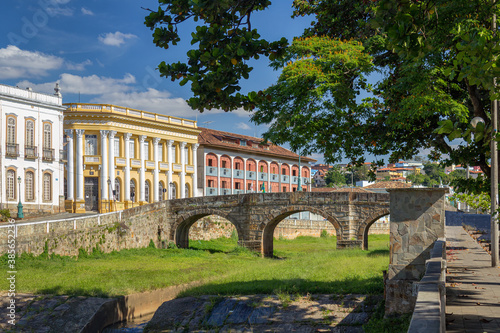 Constructed in the 19th Century, the Jail Bridge is a reference point in São João del Rei, Minas Gerais, Brasil