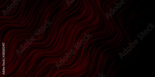 Dark Red vector background with bent lines.