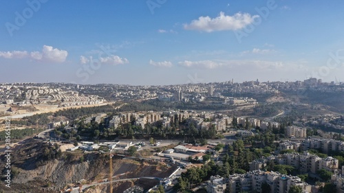Jerusalem City landscape aerial view Ramot alon and ramat shlomo orthodox neighborhood 