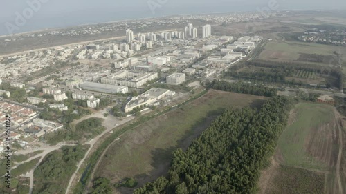 Or Akiva city in Israel- aerial view
drone view from Israel- 2020
 photo