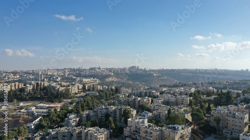 Jerusalem City landscape aerial view Ramot alon and ramat shlomo orthodox neighborhood 