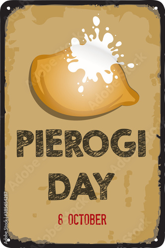 Old vintage sign Pierogi Day