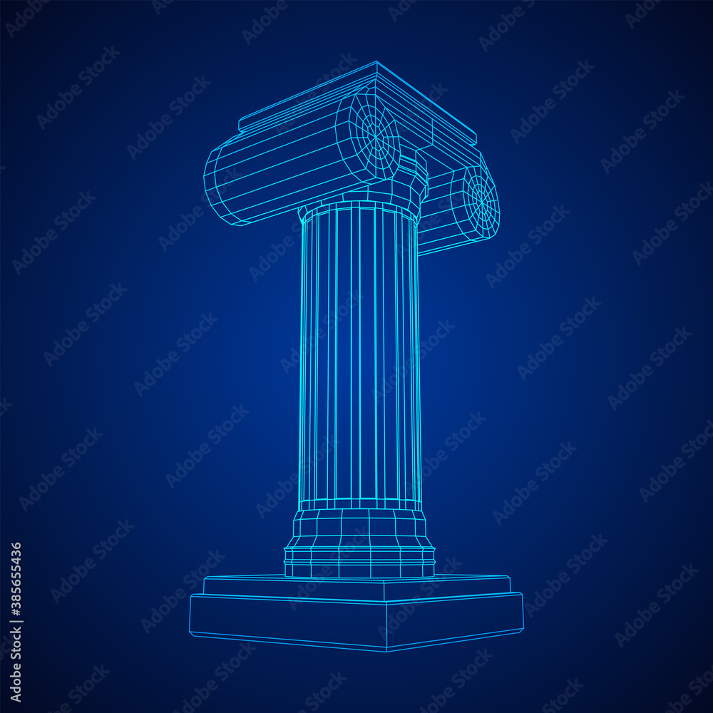 Greek ionic column. Ancient pillars. Greek ionic column. Ancient pillars.