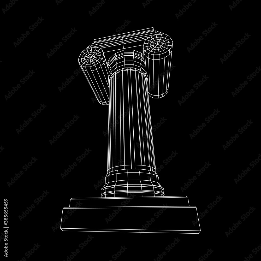 Greek ionic column. Ancient pillars. Greek ionic column. Ancient pillars.